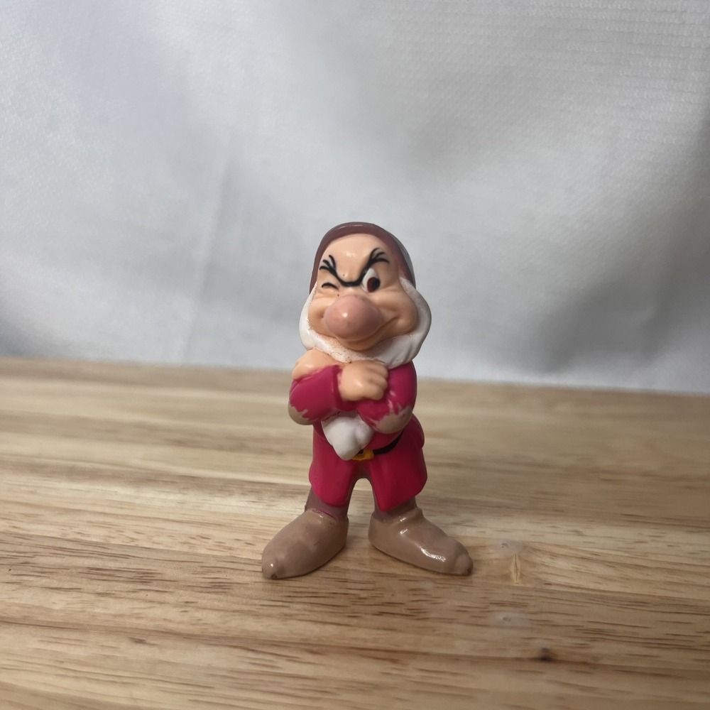 Vintage Grumpy Seven Dwarfs Figure Cherry Red Disneyana Y2K collectible
